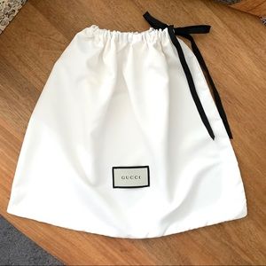 Authentic Gucci silky white drawstring dust bag